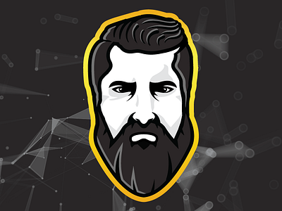 Twitch Emote V2 badge beard design digital emote gold hair illustration logo mascot streaming twitch