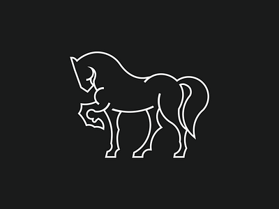 Horse black branding clean horse icon identity line line art lineart logo logo mark luxury mark minimal minimalistic modern professional white