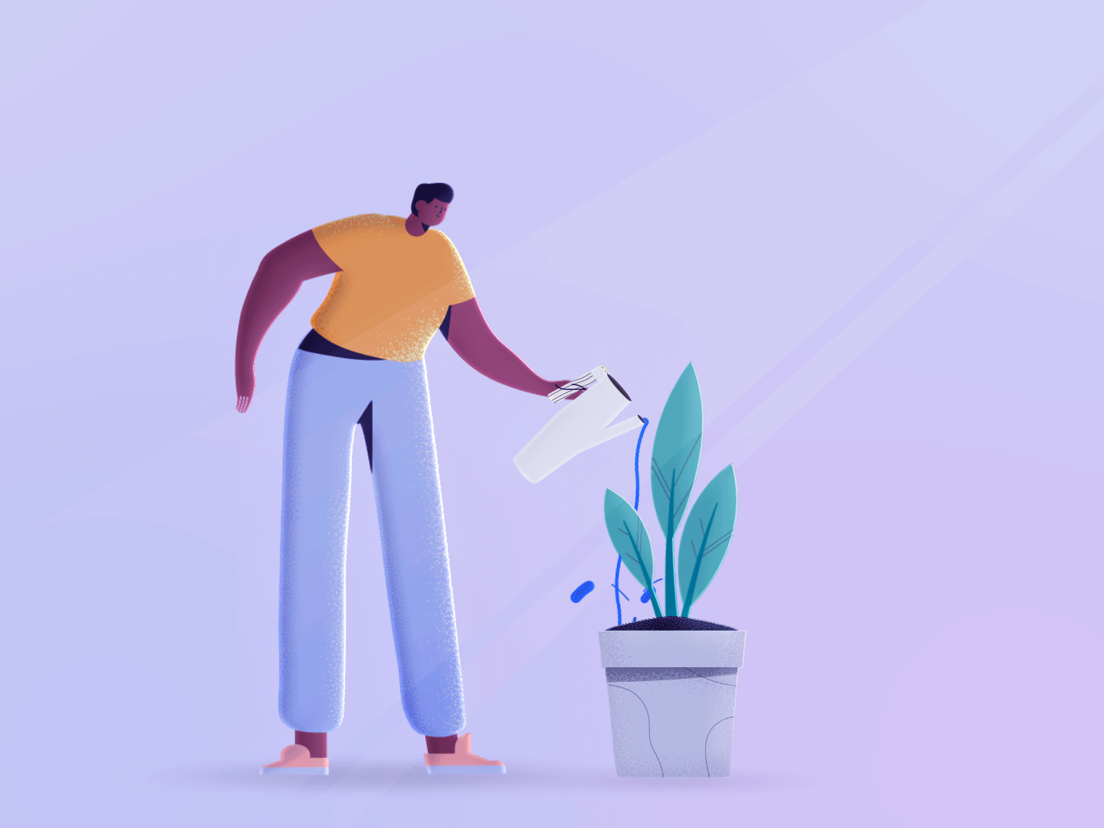 Workflow animation character gif illustration interaction leaf loop motion design pascal wachter web design
