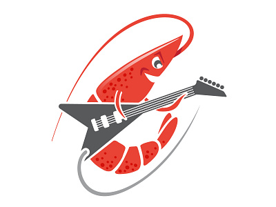 Rock Shrimp branding cartoon charicature chicago google guitar logo metal music rock rock shrimp shrimp