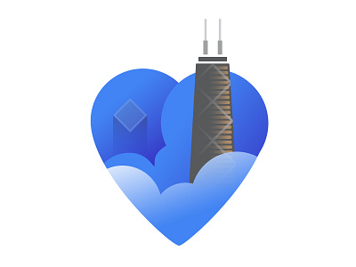 I Heart Chicago branding chicago hancock building heart illustraion logo skyscrapper
