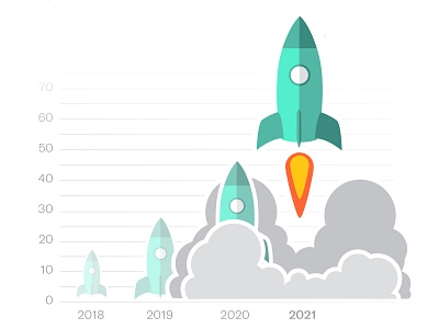 DocSend: Product Launch blast off chart fundraising graph illustration lauch lift off rocket smoke take off