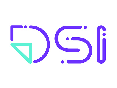 DSI logo: Dots Lines concept branding chart document sharing fold folded graph logo rounded tech