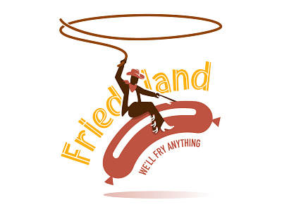 Friedland (sausage lasso) branding cook cowboy diner fry grill lasso logo restaurant rodeo sausage