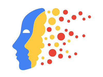 Google (Face) ai branding data dots face google head icon logo machine learning people profile search technology