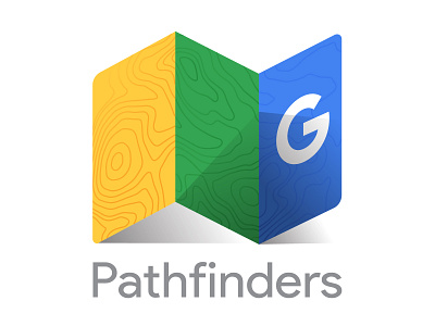 Google Pathfinders (Map) branding camping contours direction fold google hiking logo map paper sales summit trails