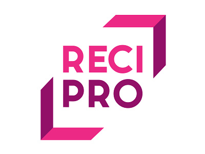 Recipro (Arrows as cropping frames) brackets branding compensation crop icon logo reward sales incentive spiff
