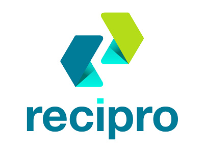 Recipro (Arrows as 'R') branding compensation gradient icon logo reward rewards sales incentive spiff