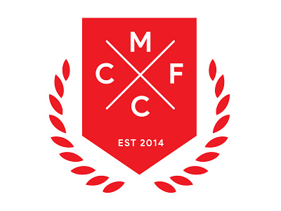 Corte Madera FC (Hipster crest) branding creat football hipster icon initial logo soccer wreath x youth