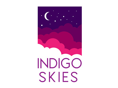 Indigo Skies (Night Sky) branding clouds evening icon logo moon night night sky non profit nonprofit stars