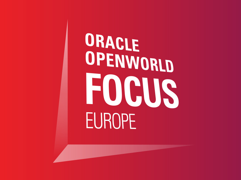Oow Focus logo: 3D typography technology emerging tech oracle logo