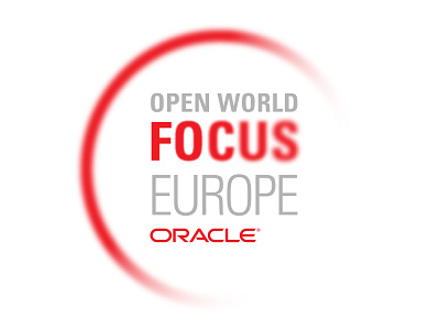 OOW Focus logo: Blur branding design emerging tech icon logo oracle technology typography