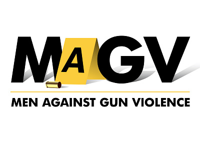 Men Against Gun Violence branding crime scene gun icon killing logo shooting
