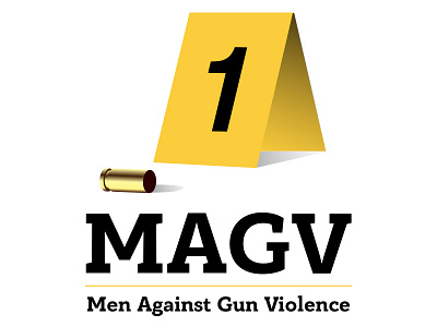 Men Against Gun Violence branding crime scene evidence marker gun icon killing logo non profit shooting violence