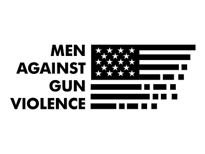 Men Against Gun Violence branding crime flag fractured fragmented icon logo ragged shooting
