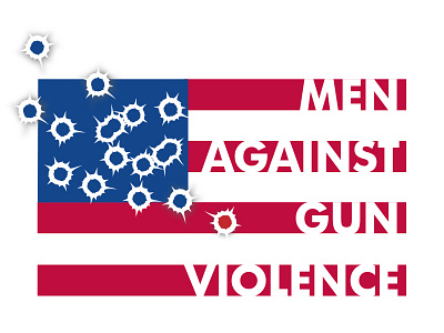 Men Against Gun Violence branding bullet holes flag gun gun control icon killing logo murder shooting stars and stripes usa