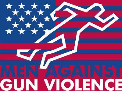 Men Against Gun Violence body branding corpse flag gun gun control guns icon killing lines logo murder outline shooting stars and stripes usa