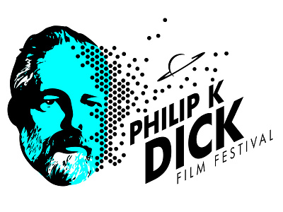 Philip K Dick Film Festival Dots author branding data dissolve dots film festival icon logo philip k dick saturn scifi space typography writer
