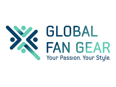 Global Fan Gear: Final Full branding converging fans folds gear icon logo