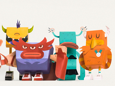 Monsters in my belly 10 (3 of 3) art colorful monsters monstros paper papercraft toy