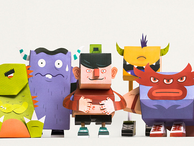 Monsters in my belly 10 (2 of 3) art colorful monsters monstros paper papercraft toy