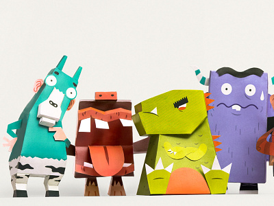 Monsters in my belly 10 (1 of 3) art colorful monsters monstros paper papercraft toy