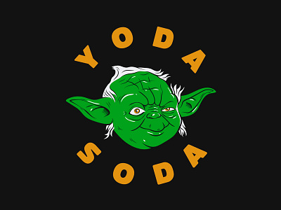 Yoda Soda green ink and pen logo nerd soda soft drink star wars yoda