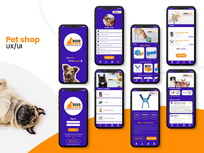 Pet Shop Mobile App application dog figma illustrator logo mobile mobile app mobile shop pet shop photoshop ui ux vector web