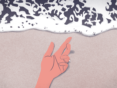 Hand On The Beach illustration