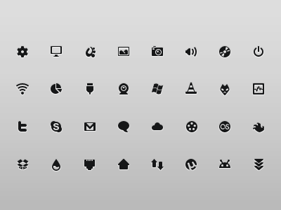 Pixies 16px black icons tray