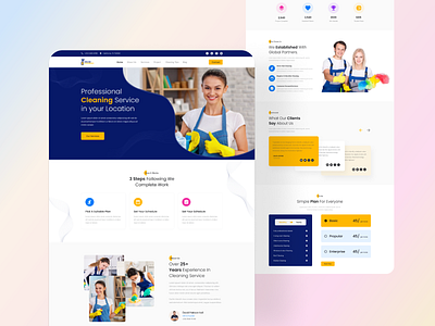 Cleaning Service Landing Page cleaning cleaning services landing page services ui