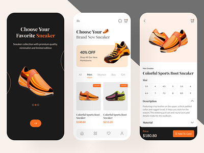 SNEAKERS: Online Sneaker Store app design ecommerce fashion ios iphone jordan marketplace minimalist mobile shoes sneaker shop sneakers store ui user interface yeezy