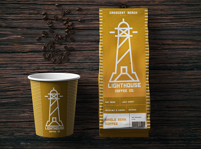 Lighthouse Coffee Co. Packaging apparel branding clothing design graphic graphic design illustration illustrator logo minimal package mockup packaging vector