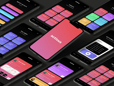 Activus Screens app color design fitness ui uiux ux