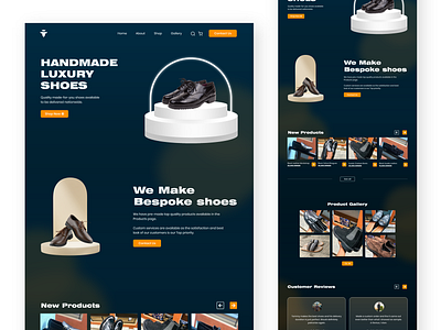 Webpage UI for a shoe making brand, TommyFeet ™ branding graphic design ui ux