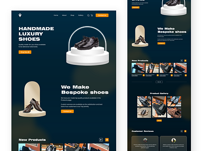 Webpage UI for a shoe making brand, TommyFeet ™