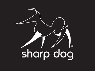 sharp dog logo (white) animal business dog dogs grooming icon logo pets puppies