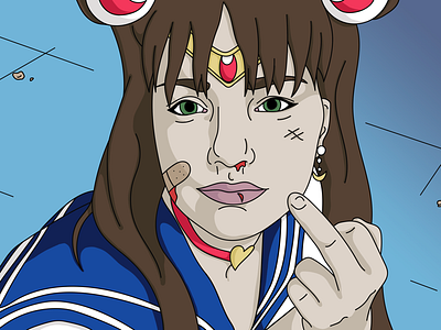 Sailor Moon Redraw adobe illustrator adobe photoshop art character confrontational draw in your style drawing fighter graphic illustration illustrator line art pop art printmaking redraw sailor moon sailor moon challenge sailor moon redraw style vector