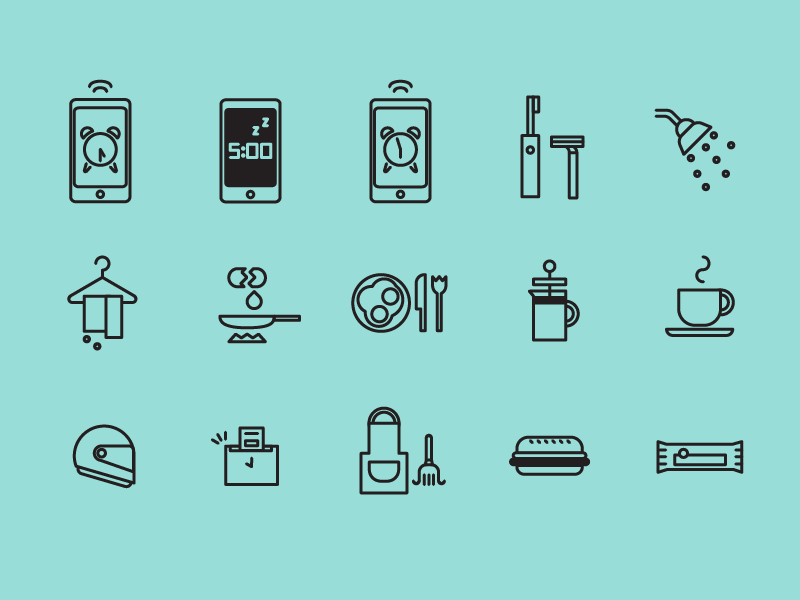 daily icons, dude version icons geometric daily dude snooze