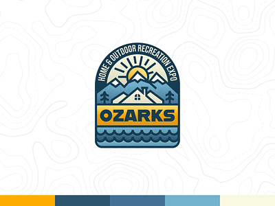 Ozarks Home & Outdoor Recreation Expo camping clean emblem hills home logo missouri mountains outdoor ozarks simple state trees