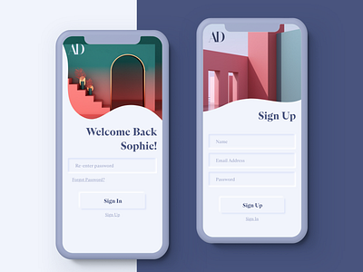Sign In/Sign Up - Neumorphism adobe xd architecture app art building clay mockup login neumorphism register form signup utopian architecture
