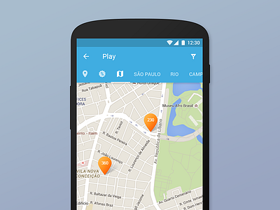 Venue Booking Map | Android App app material design online booking pitch soccer venue booking