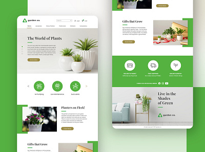 Plants Nursery - Landing page design app branding design home page icon illustration landing page logo nursery plants typo typography ui ux vector website