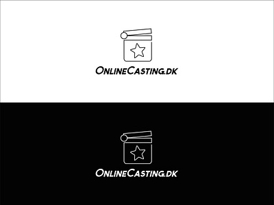 OnlineCasting clapboard line art logo online casting outline simple star