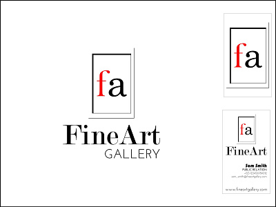 FineArt Logo + business card art business card businesscard design gallery gallery art logo logodesign negative space negativespace red