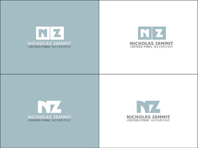 Nicholas Zammit accountant accounting cpa gray logo logodesign monogram nz professional professional logo