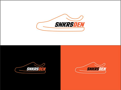 SNKRSDEN design logo logodesign orange red shoes