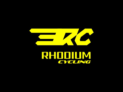 rhodium bicycle black bold cycling design logo logodesign mountain bike speed streak yellow