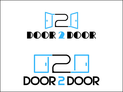 Door 2 Door Brand blue delivery design door logo logodesign path road