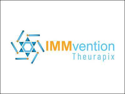 IMMVention Brand biotech biotechnology blue design logo logodesign medicine orange swirl swirls swish